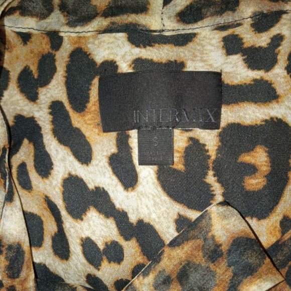 Intermix Tilley Leopard Silk Chiffon Mini Dress S - Picture 4 of 5
